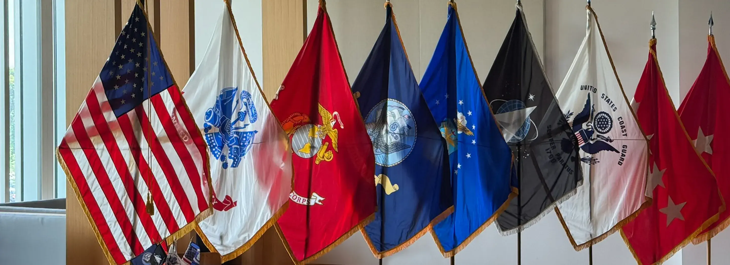 A line of flags.