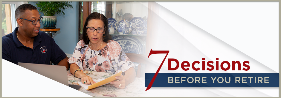 Retired military couple at their dining table